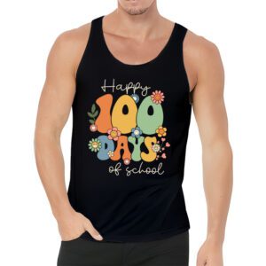 Happy 100 Days Of School Retro Groovy Teacher Student Kids Tank Top 3 Happy 100 Days Of School Retro Groovy Teacher Student Kids Tank Top 3 10