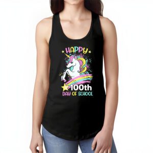 Happy 100th Day Of School Funny Unicorn Student Kids Girls Tank Top 1 3