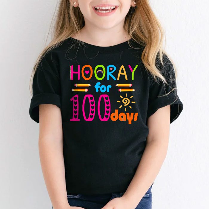 Happy-100th-Day-Of-School-Hooray-For-100-Days-Teachers-Kids-T-Shirt-2 Happy 100th Day Of School Hooray For 100 Days Teachers Kids T Shirt 2 2