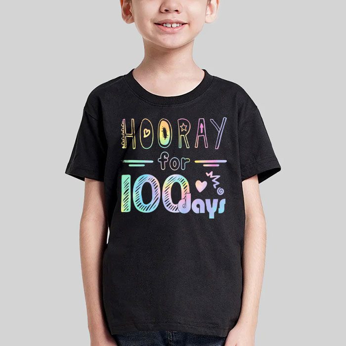 Happy 100th Day Of School Hooray For 100 Days Teachers Kids T Shirt 3 3
