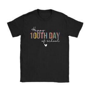 Happy 100th Day Of School Leopard print teacher student T-Shirt
