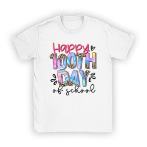 Happy 100th Day Of School Leopard print teacher student T-Shirt