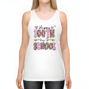 Happy 100th Day Of School Leopard print teacher student Tank Top 2 3