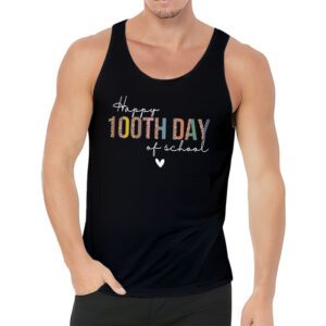 Happy 100th Day Of School Leopard print teacher student Tank Top 3 2