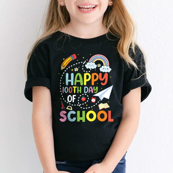 Happy 100th Day of School Shirt for Teacher or Child T Shirt 2