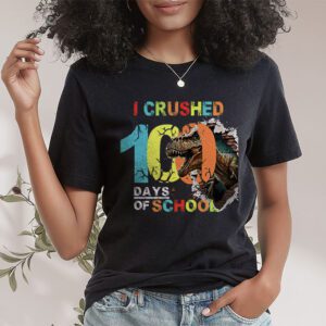I Crushed 100 Days of School Dinosaur Monster Truck Gift Boy T Shirt 1