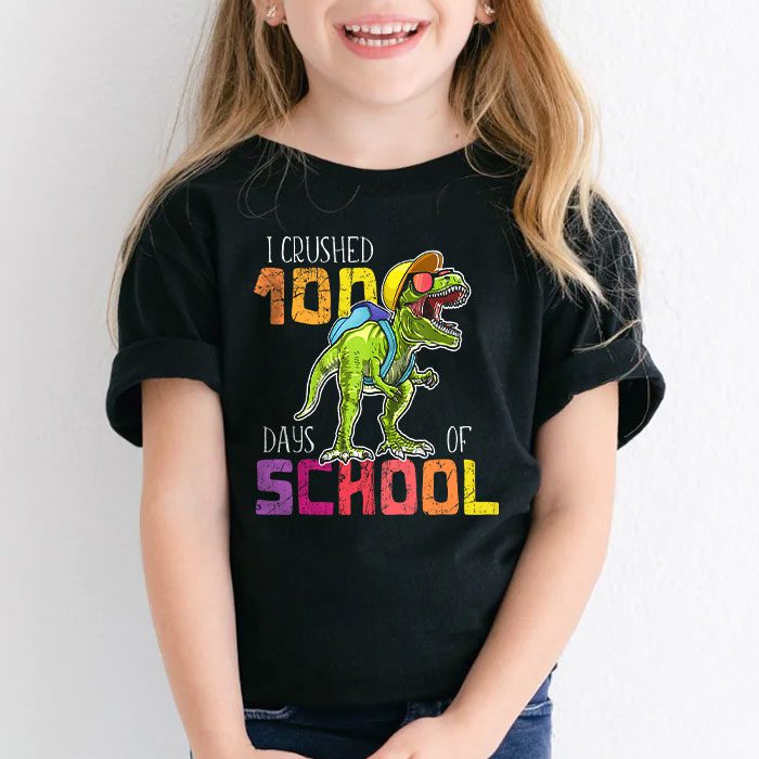 I-Crushed-100-Days-of-School-Dinosaur-Monster-Truck-Gift-Boy-T-Shirt-2 I Crushed 100 Days of School Dinosaur Monster Truck Gift Boy T Shirt 2 1