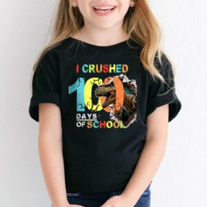 I Crushed 100 Days of School Dinosaur Monster Truck Gift Boy T Shirt 2