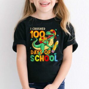 I Crushed 100 Days of School Dinosaur Monster Truck Gift Boy T Shirt 2 4