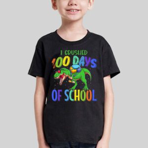 I Crushed 100 Days of School Dinosaur Monster Truck Gift Boy T-Shirt 3 I Crushed 100 Days of School Dinosaur Monster Truck Gift Boy T Shirt 3 2