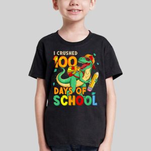 I Crushed 100 Days of School Dinosaur Monster Truck Gift Boy T Shirt 3 4