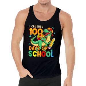 I Crushed 100 Days of School Dinosaur Monster Truck Gift Boy Tank Top 3 4