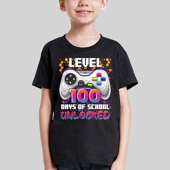Level 100 Days Of School Unlocked Boys 100th Day Of School T Shirt 1 2