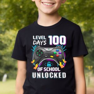 Level 100 Days Of School Unlocked Boys 100th Day Of School T Shirt 2 4