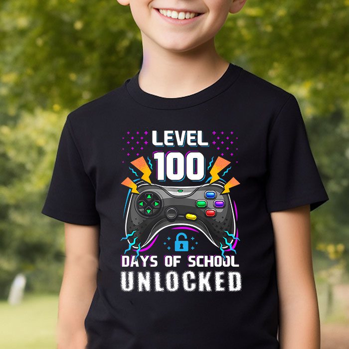 Level 100 Days Of School Unlocked Boys 100th Day Of School T Shirt 2