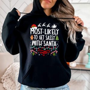 Most Likely To Get Sassy With Santa Funny Family Christmas Hoodie 1