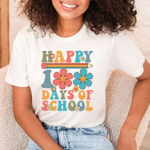 Retro 100 Days of School Teachers Kids Groovy 100th Day T Shirt 1 1