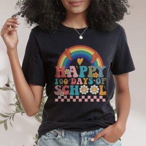 Retro 100 Days of School Teachers Kids Groovy 100th Day T Shirt 1 2