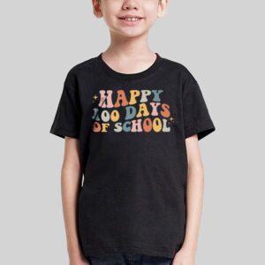 Retro 100 Days of School Teachers Kids Groovy 100th Day T Shirt 3