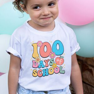 Retro Groovy 100 Days Happy 100th Day Of School Teacher Kids T Shirt 2 2
