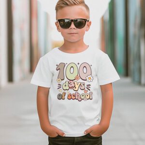 Retro Groovy 100 Days Happy 100th Day Of School Teacher Kids T Shirt 3 1