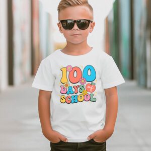 Retro Groovy 100 Days Happy 100th Day Of School Teacher Kids T Shirt 3 2