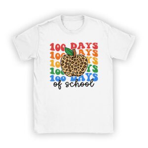 Retro Groovy 100 Days Happy 100th Day Of School Teacher Kids T-Shirt