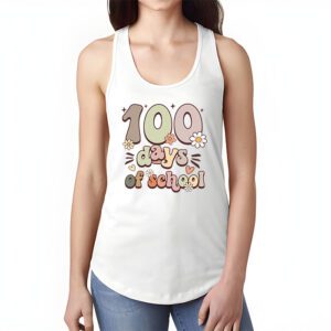 Retro Groovy 100 Days Happy 100th Day Of School Teacher Kids Tank Top 1 1