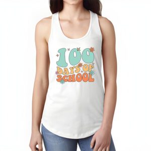 Retro Groovy 100 Days Happy 100th Day Of School Teacher Kids Tank Top 1 4