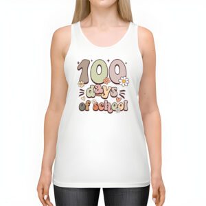 Retro Groovy 100 Days Happy 100th Day Of School Teacher Kids Tank Top 2 1