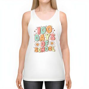 Retro Groovy 100 Days Happy 100th Day Of School Teacher Kids Tank Top 2 3