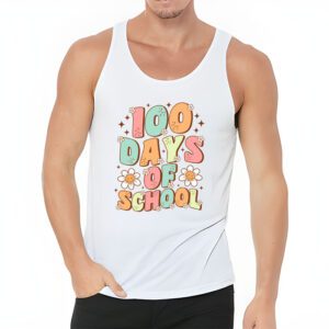 Retro Groovy 100 Days Happy 100th Day Of School Teacher Kids Tank Top 3 3