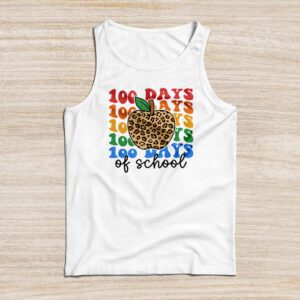 Retro Groovy 100 Days Happy 100th Day Of School Teacher Kids Tank Top
