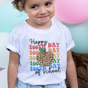 Retro Groovy Happy 100 Days Of School Teacher And Student T Shirt 1 4