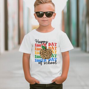 Retro Groovy Happy 100 Days Of School Teacher And Student T Shirt 2 4