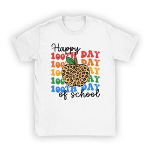 Retro Groovy Happy 100 Days Of School Teacher And Student T-Shirt
