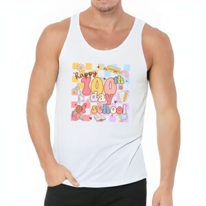 Retro Groovy Happy 100 Days Of School Teacher And Student Tank Top 3 1