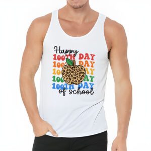 Retro Groovy Happy 100 Days Of School Teacher And Student Tank Top 3 4