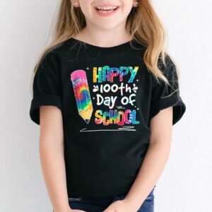 Tie Dye Happy 100th Day Of School Teachers Students Kids T Shirt 2 2