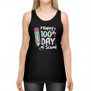 Tie Dye Happy 100th Day Of School Teachers Students Kids Tank Top 2 3