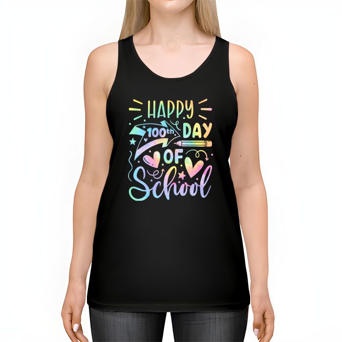 Tie-Dye-Happy-100th-Day-Of-School-Teachers-Students-Kids-Tank-Top-2 Tie Dye Happy 100th Day Of School Teachers Students Kids Tank Top 2