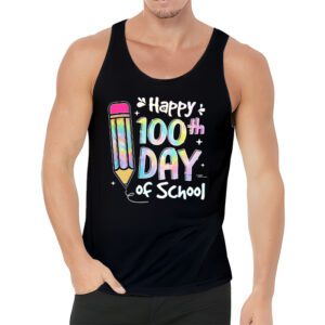 Tie Dye Happy 100th Day Of School Teachers Students Kids Tank Top 3 3