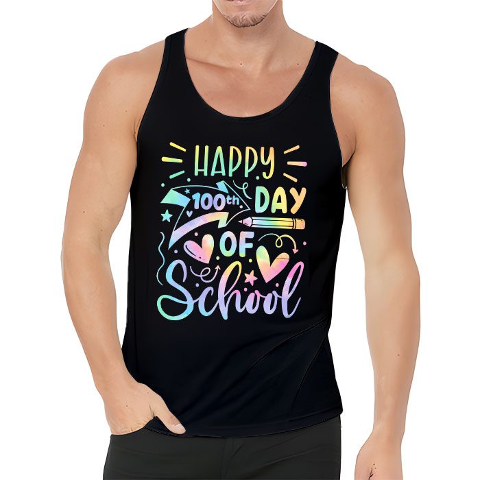 Tie-Dye-Happy-100th-Day-Of-School-Teachers-Students-Kids-Tank-Top-3 Tie Dye Happy 100th Day Of School Teachers Students Kids Tank Top 3