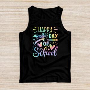 Tie Dye Happy 100th Day Of School Teachers Students Kids Tank Top