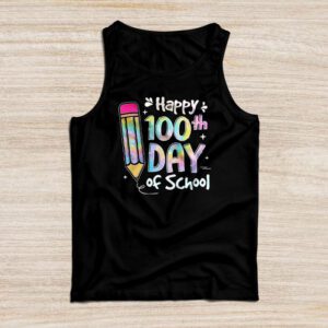 Tie Dye Happy 100th Day Of School Teachers Students Kids Tank Top