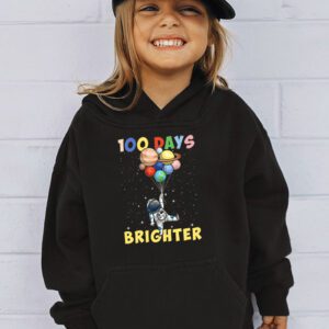 100 Days Brighter 100th Day of School Astronaut Space Hoodie 3 1