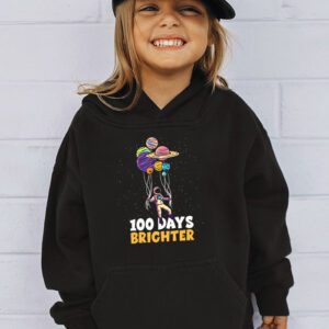 100 Days Brighter 100th Day of School Astronaut Space Hoodie 3 2