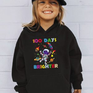 100 Days Brighter 100th Day of School Astronaut Space Hoodie 3