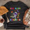 100 Days Brighter 100th Day of School Astronaut Space Longsleeve Tee
