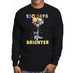 100 Days Brighter 100th Day of School Astronaut Space Longsleeve Tee 3 1